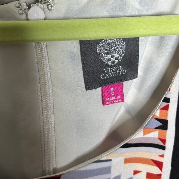 Vince Camuto Zebra Print Crepe de Chine Mini Shift Dress Sz 4 - Picture 5 of 11